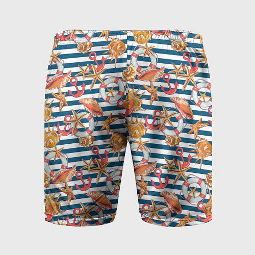 Мужские спортивные шорты Морской узор в полоску / 3D-принт – фото 2