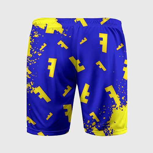 Мужские спортивные шорты Fortnite краски неон / 3D-принт – фото 2