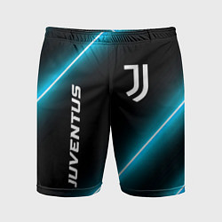 Шорты спортивные мужские Juventus неоновые лампы, цвет: 3D-принт