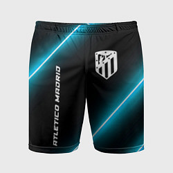 Шорты спортивные мужские Atletico Madrid неоновые лампы, цвет: 3D-принт