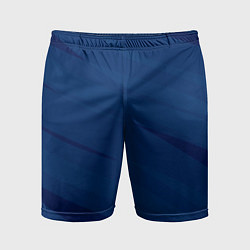 Шорты спортивные мужские Тёмно-синий полосами, цвет: 3D-принт