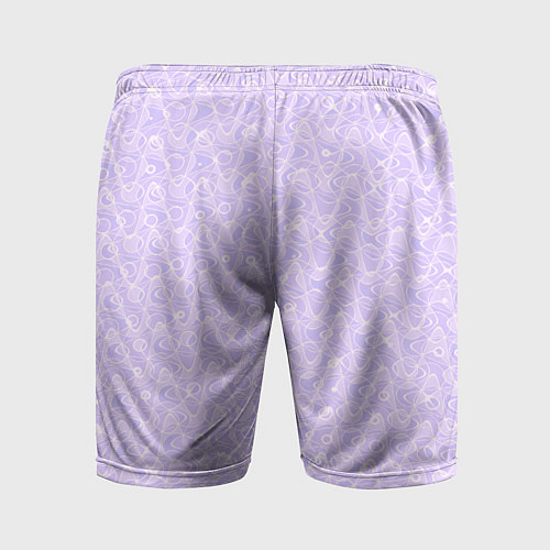 Мужские спортивные шорты Светлый сиреневый однотонный текстурированный / 3D-принт – фото 2