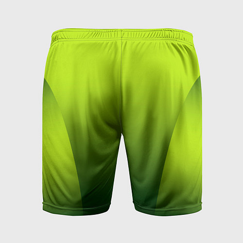 Мужские спортивные шорты Яркий зеленый градиентный комбинированный узор / 3D-принт – фото 2