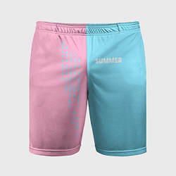 Шорты спортивные мужские Summer-pink and blue, цвет: 3D-принт