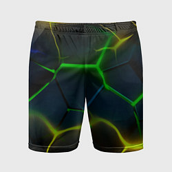 Мужские спортивные шорты Неоновые яркие зеленые плиты с желтым светом