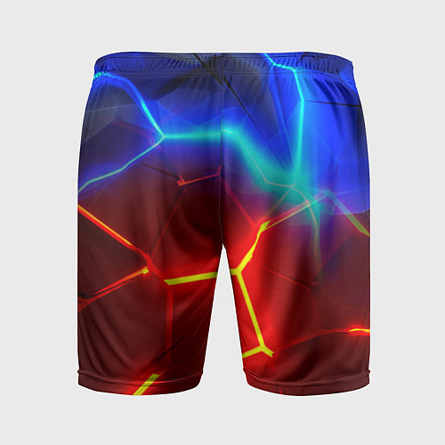 Мужские спортивные шорты Красные плиты с ярким светом / 3D-принт – фото 2