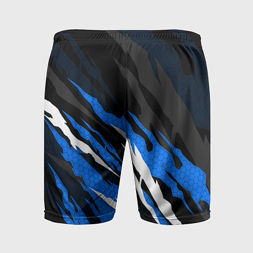 Мужские спортивные шорты БМВ - синий гексагон / 3D-принт – фото 2