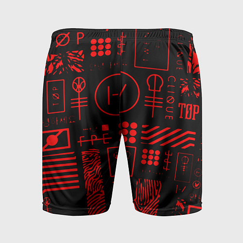 Мужские спортивные шорты Twenty one pilots pattern rock / 3D-принт – фото 2