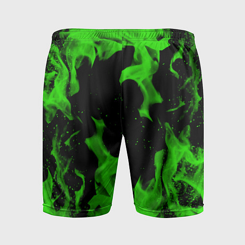 Мужские спортивные шорты Razer зелёный огонь / 3D-принт – фото 2