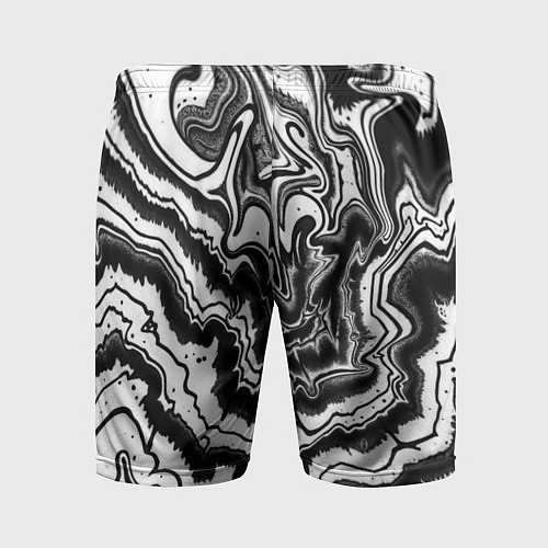 Мужские спортивные шорты Черно-белая абстракция суминагаши / 3D-принт – фото 2