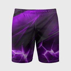 Шорты спортивные мужские Фиолетовая объемная абстракция, цвет: 3D-принт