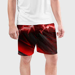Шорты спортивные мужские Яркая красная объемная абстракция, цвет: 3D-принт — фото 2