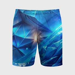 Мужские спортивные шорты Синяя объемная абстракция со вспышкой