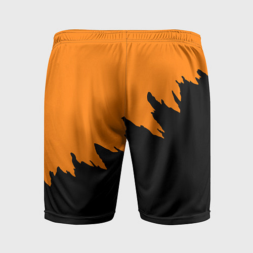 Мужские спортивные шорты Half life чёрно оранжевый / 3D-принт – фото 2