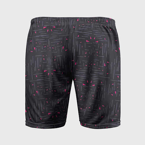 Мужские спортивные шорты Розовые треугольники на темном / 3D-принт – фото 2