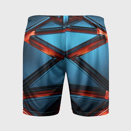 Мужские спортивные шорты Абстрактные треугольные плиты со светом / 3D-принт – фото 2