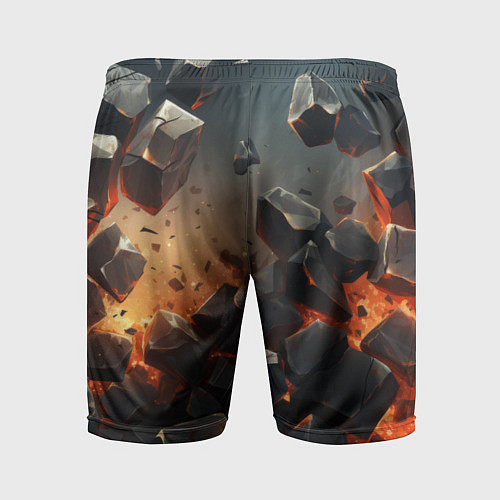 Мужские спортивные шорты Эпичный взрыв из камней / 3D-принт – фото 2