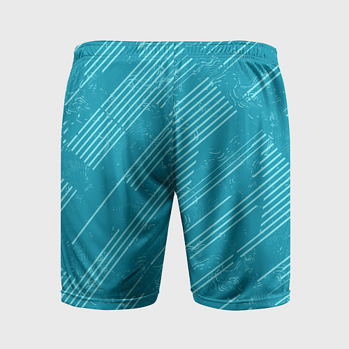 Мужские спортивные шорты Абстракция светлые линии на зеленом фоне / 3D-принт – фото 2