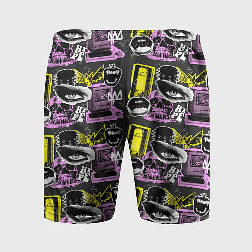 Мужские спортивные шорты Hype pop art коллаж-паттерн в пунктирном стиле с г / 3D-принт – фото 2