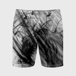 Мужские спортивные шорты Серый абстрактный серо-черный шрих