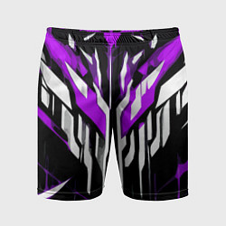 Мужские спортивные шорты Purple and white abstraction on a black background