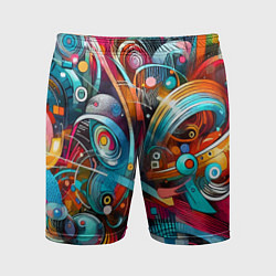 Мужские спортивные шорты Абстрактное граффити - нейроарт завихренья