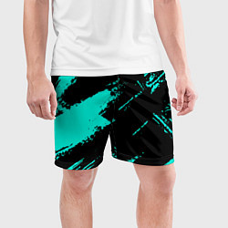 Шорты спортивные мужские Неоновые краски текстура, цвет: 3D-принт — фото 2