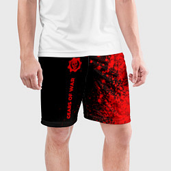 Шорты спортивные мужские Gears of War - red gradient по-вертикали, цвет: 3D-принт — фото 2