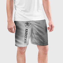 Шорты спортивные мужские Skoda - white gradient по-вертикали, цвет: 3D-принт — фото 2