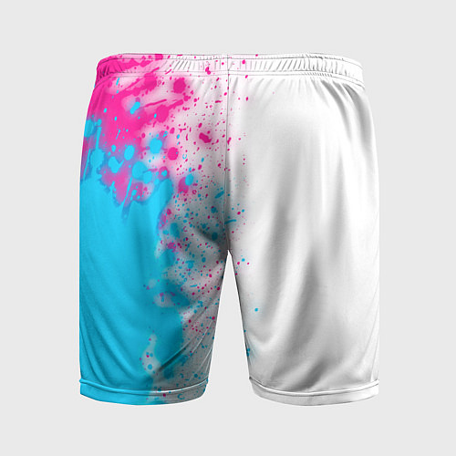 Мужские спортивные шорты Deadlock neon gradient style по-вертикали / 3D-принт – фото 2