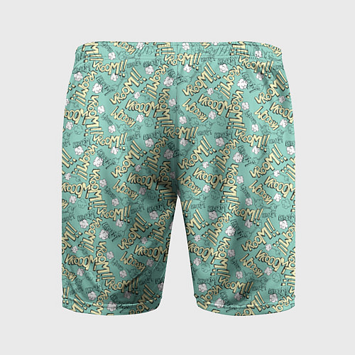 Мужские спортивные шорты Звук двигателя поп арт / 3D-принт – фото 2