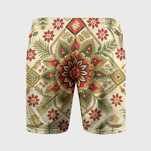 Мужские спортивные шорты Стиль советского ковра узоры и орнамент / 3D-принт – фото 2