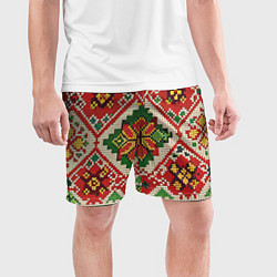 Шорты спортивные мужские Классические русские узоры и орнамент, цвет: 3D-принт — фото 2