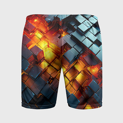 Мужские спортивные шорты Трехмерные кубики с разрушением / 3D-принт – фото 2