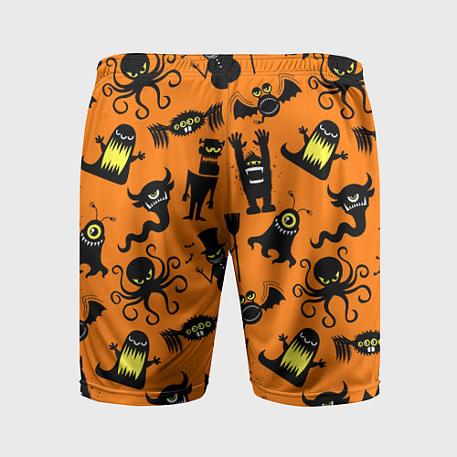Мужские спортивные шорты Монстры хэллоуина / 3D-принт – фото 2