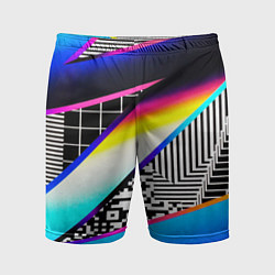 Мужские спортивные шорты Neon stripes geometry