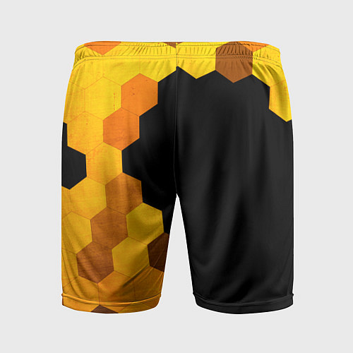 Мужские спортивные шорты Stumble Guys - gold gradient по-вертикали / 3D-принт – фото 2