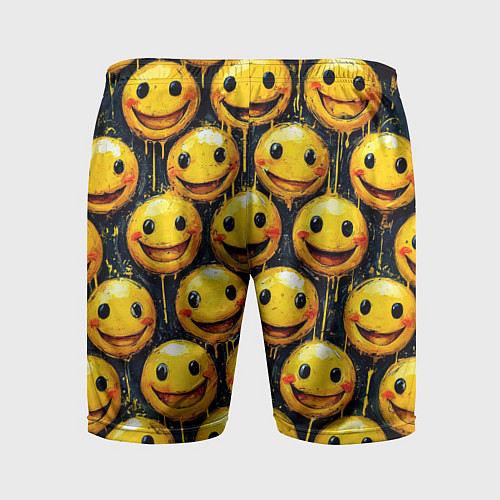 Мужские спортивные шорты Смайлы краской с потеками / 3D-принт – фото 2