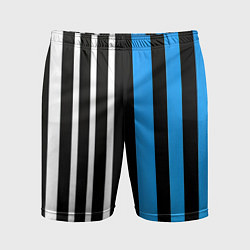 Мужские спортивные шорты Вертикальные полосы триколор синий