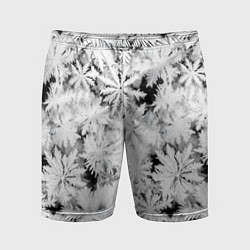 Мужские спортивные шорты Рождественский мороз на стекле