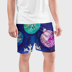 Шорты спортивные мужские Новогодний узор, цвет: 3D-принт — фото 2