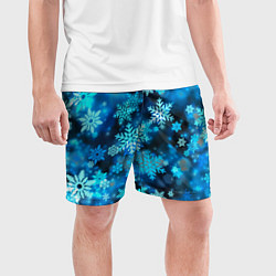 Шорты спортивные мужские Снежный новогодний узор, цвет: 3D-принт — фото 2