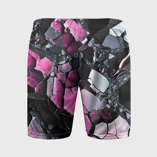 Мужские спортивные шорты Чёрно-розовый камень / 3D-принт – фото 2