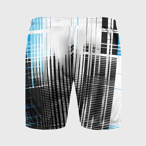 Мужские спортивные шорты Сине-чёрный гранж на белом фоне / 3D-принт – фото 2