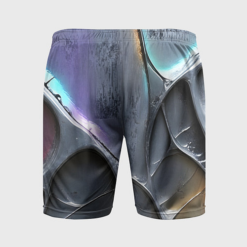 Мужские спортивные шорты Полированный серебряный металл / 3D-принт – фото 2