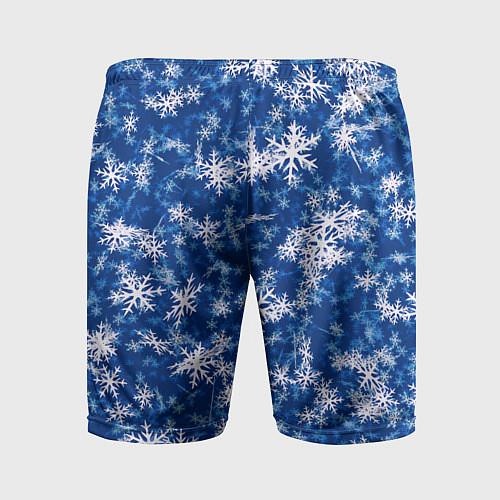 Мужские спортивные шорты Морозные снежинки / 3D-принт – фото 2