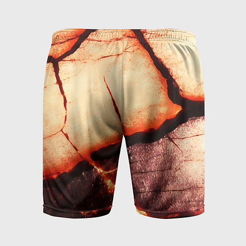 Мужские спортивные шорты Трещины на абстрактном красном фоне / 3D-принт – фото 2
