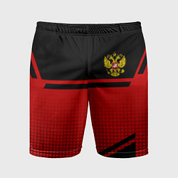 Мужские спортивные шорты Россия герб геометрия
