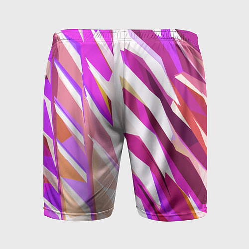 Мужские спортивные шорты Бело-розовая абстракция / 3D-принт – фото 2