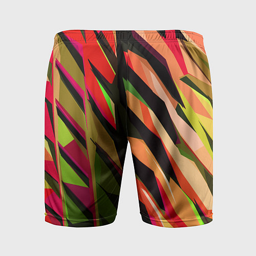 Мужские спортивные шорты Красно-чёрная абстракция / 3D-принт – фото 2